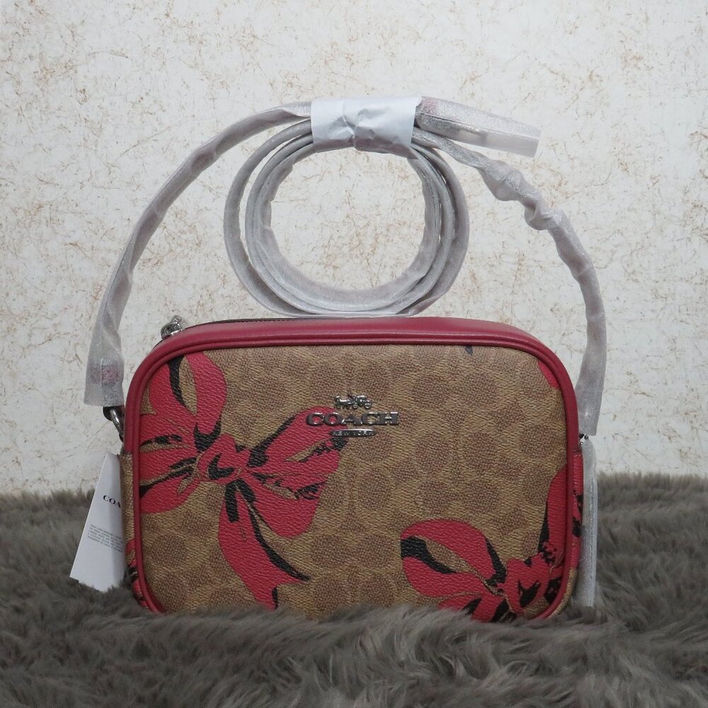 Coach Jamie Camera Bag with Bow Print (Tan)